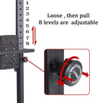 Adjustable Height 62.2" to 84.5" Strength Power Tower Dip Station Pull Up Bar Workout Equipment, Holds Up to 660LBS