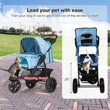 3-Wheels pet Stroller, Foldable Jogger Pet Stroller with Storage Basket