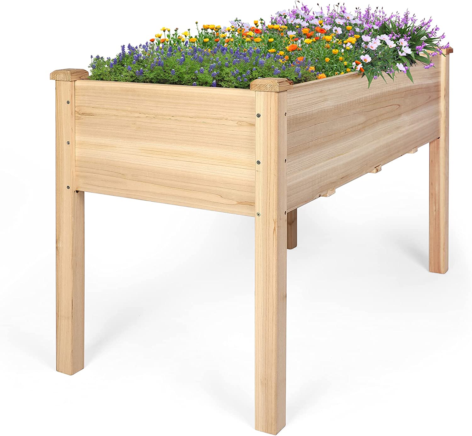 Wooden Raised Garden Bed 47.2" x 21.6" x 29.5" Elevated Wood Planter Box with Legs