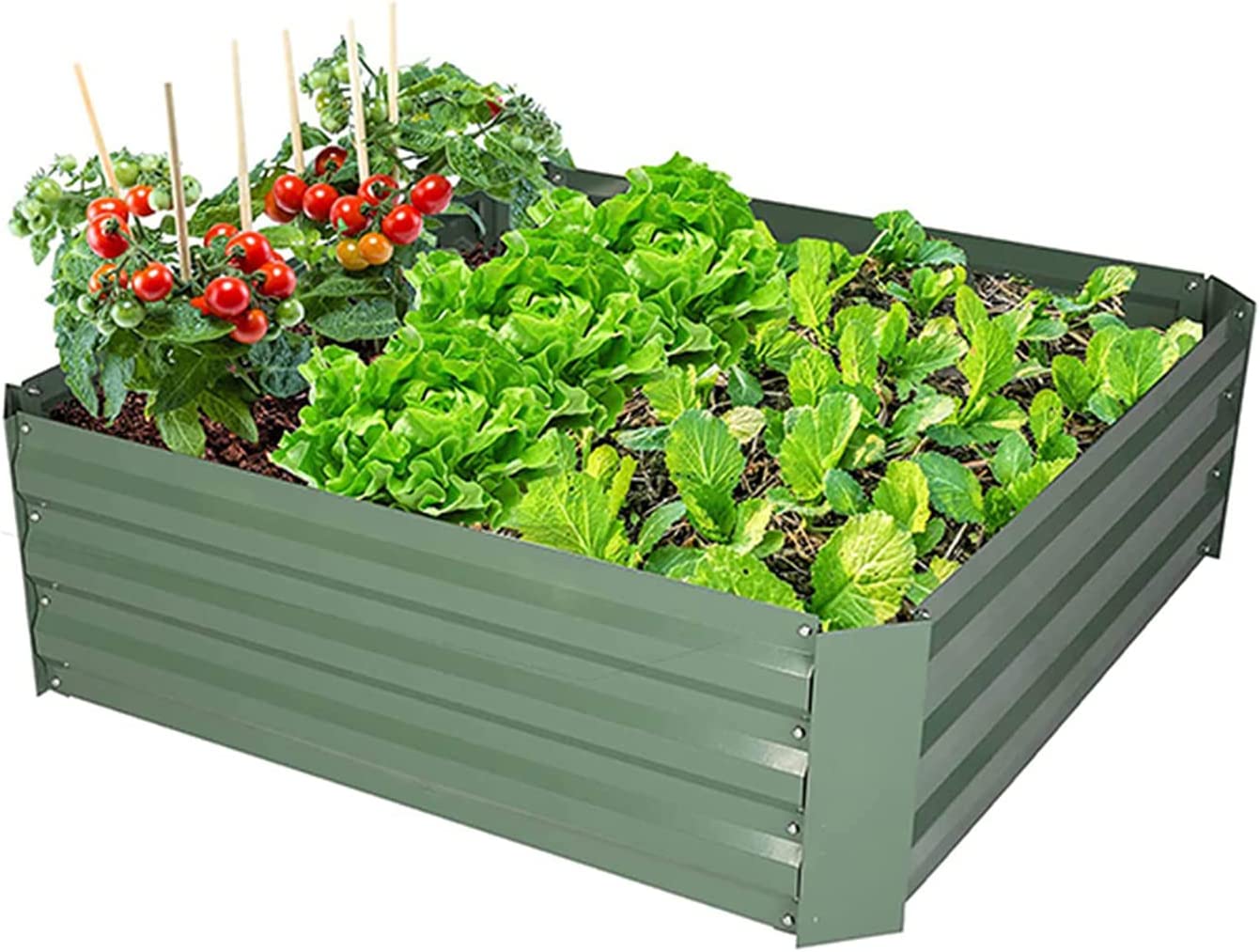 Galvanized Raised Garden Bed, Metal Anti-Rust Outdoor Raised Garden Planter Box Kit - Bosonshop