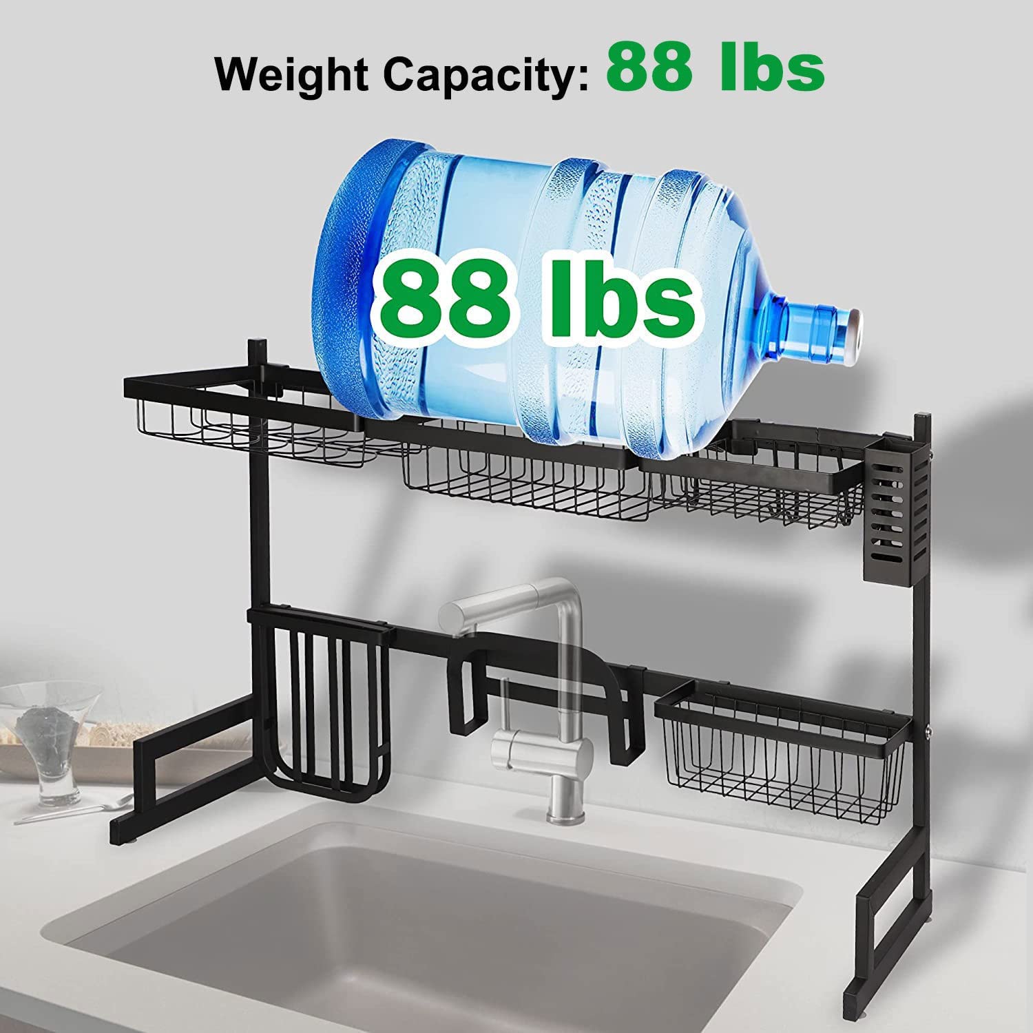 Over The Sink Shelf Dish Drying Rack Stainless Steel Multifunctional Tableware Drainer