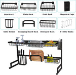 Over The Sink Shelf Dish Drying Rack Stainless Steel Multifunctional Tableware Drainer