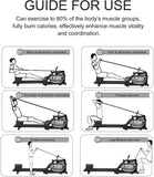 Water Rowing Machine for Home Use Water Rower w/ LCD Digital Monitor, 330 Lbs Weight Capacity