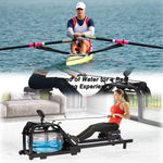 Water Rowing Machine for Home Use Water Rower w/ LCD Digital Monitor, 330 Lbs Weight Capacity