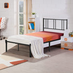 Twin Size Platform Bed with Headboard, Sturdy Metal Frame Noise Free, Easy to Assemble