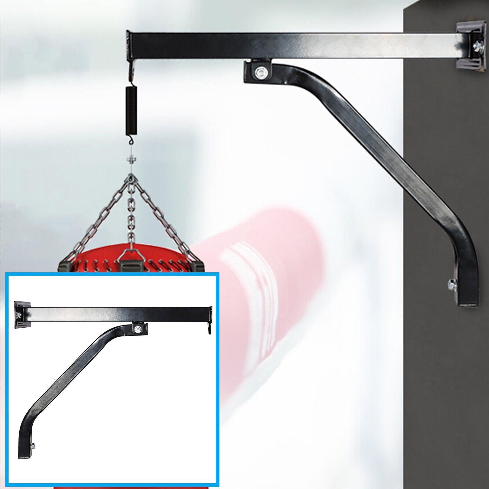 Wall Mount Heavy Bag Steel Hanger Racket for Boxing Punch Bag Speed Bag at Home & Gym Indoor Outdoor Exercise