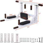 2 in 1 Wall Mounted Pull Up Bar Chin-Up Bars Home Gym Training Dip Station, Supports to 330 Lbs