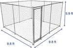 Outdoor Dog Playpen Heavy Duty Galvanized Mesh Steel Outdoor Big Dog House Kennel with Lock 9.8' x 9.8' x 5.9'