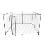 Outdoor Dog Playpen Heavy Duty Galvanized Mesh Steel Outdoor Big Dog House Kennel with Lock 9.8' x 9.8' x 5.9'