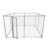 Outdoor Dog Playpen Heavy Duty Galvanized Mesh Steel Outdoor Big Dog House Kennel with Lock 9.8' x 9.8' x 5.9'