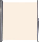 Retractable Side Awning All Aluminum Privacy Screen 118" x 63" Waterproof & UV-Resistant, Beige