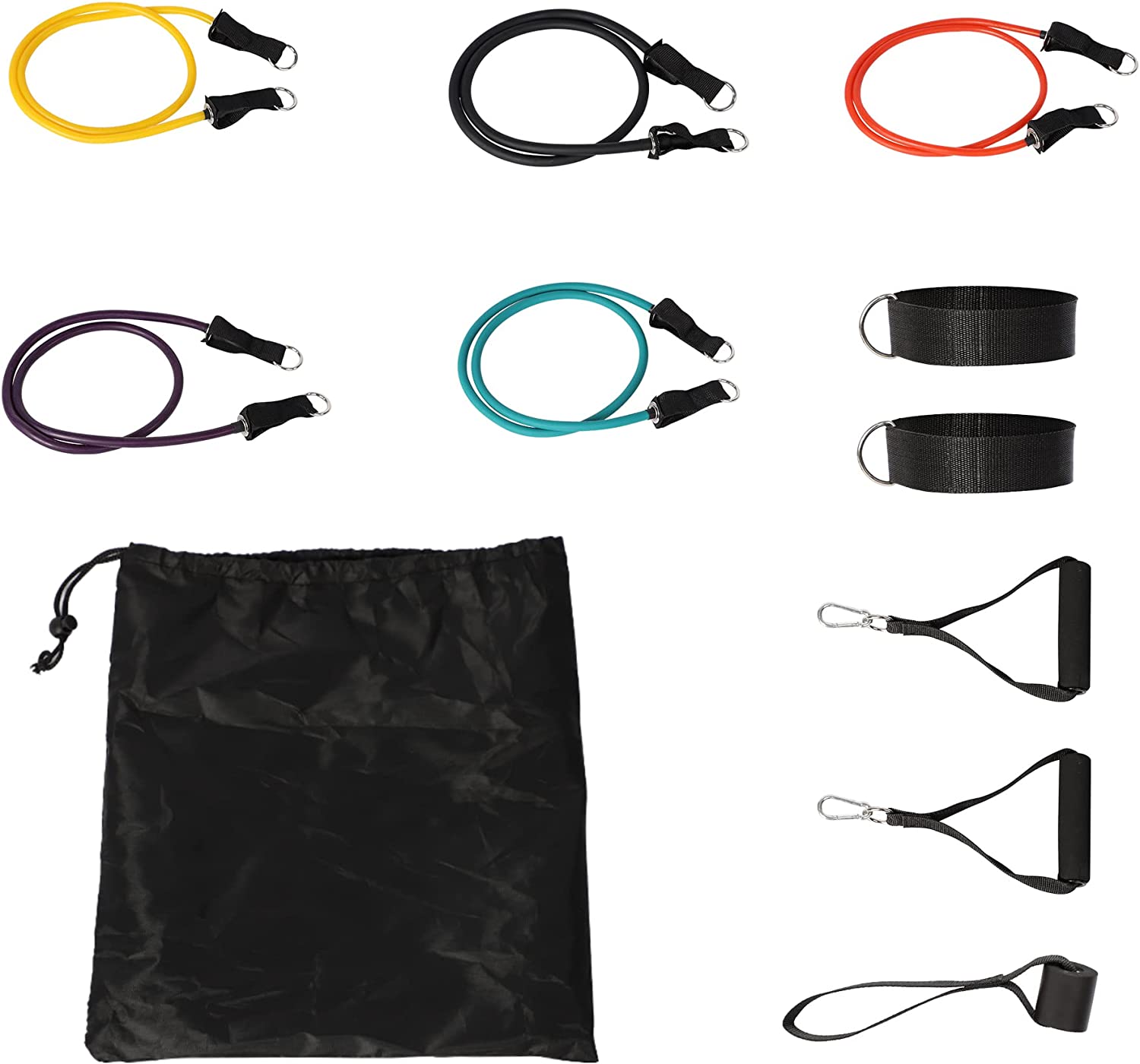 11 Pack Resistance Bands Set with Door Anchor Pulling Force Isolation Belt Set can be Adjustable
