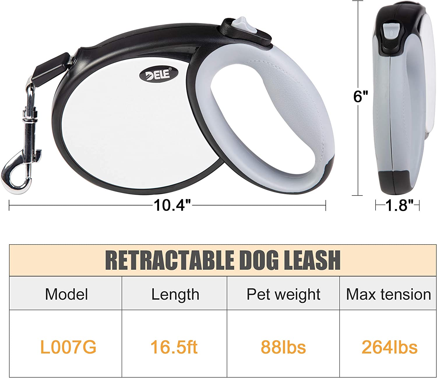 Retractable Dog Leash Heavy Duty Pet Walking Leash with 16.5ft Tangle Free Tape