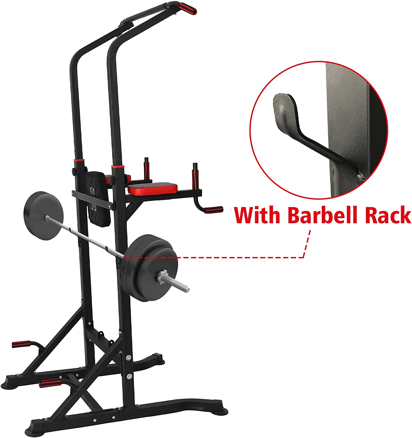 (Out of Stock) Power Tower Workout Dip Bar Station Adjustable Height Strength Training Pull Up Dip Gym Station