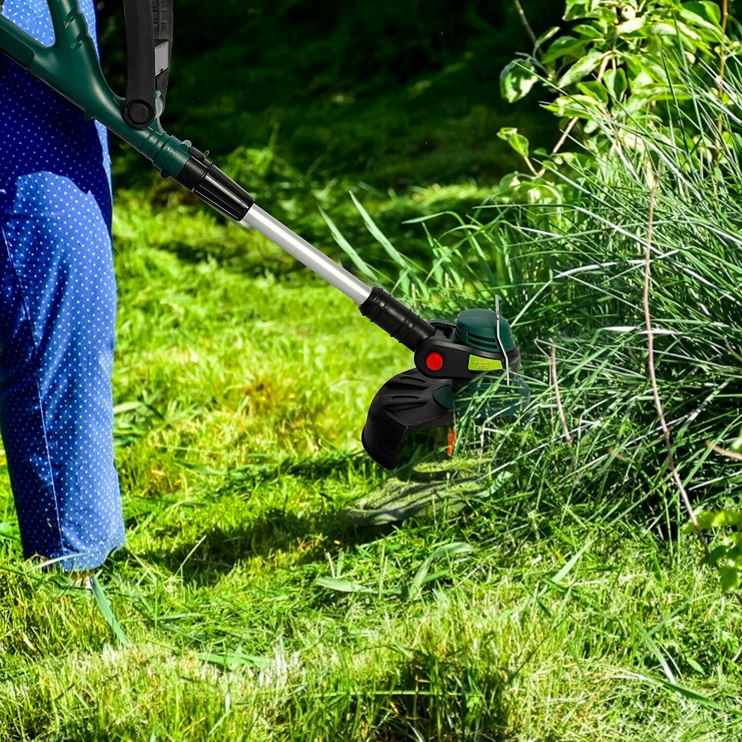 Cordless String Trimmer/Edger, 10" Electric Garden Weed Eater with 20V/2.0 AH Battery and Charge - Bosonshop