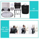 4 in 1 Foldable Baby Toddlers Crib Bassinet Playpen Playard with 2-Stage Mattress & Carry Bag