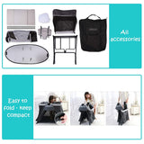 4 in 1 Foldable Baby Toddlers Crib Bassinet Playpen Playard with 2-Stage Mattress & Carry Bag