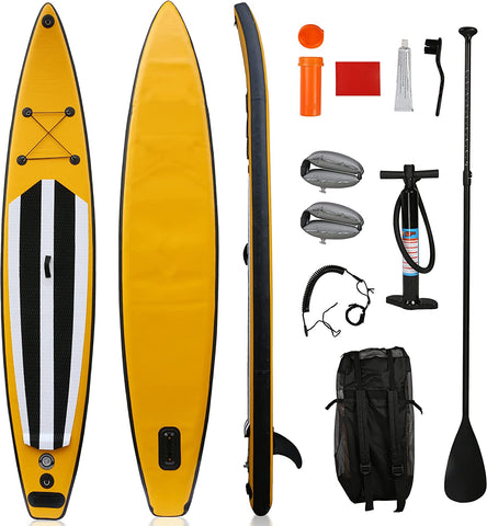Inflatable Paddle Boards Ultra-Light Stand Up Paddle Board Surf Board Non-Slip Deck w/ Carry Bag Bottom Fin Paddling Surf Control