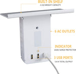 Wall Outlet Extender-2 Pack Surge Protector 15 A Multifunctional Outlet Wall Plug with USB Ports(3.4A Total), 6 AC Outlets