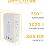 Wall Outlet Extender-2 Pack Surge Protector 15 A Multifunctional Outlet Wall Plug with USB Ports(3.4A Total), 6 AC Outlets