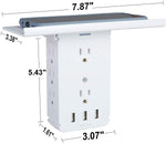 Wall Outlet Extender-2 Pack Surge Protector Multifunctional Outlet Wall Plug with 3 USB Ports(3.4A Total), 8 AC Outlets, Removable Outlet Shelf