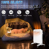 750W Wall-Mounted Electric Space Heater with Adjustable Thermostat, Portable Convection Freestanding Heater