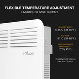 750W Wall-Mounted Electric Space Heater with Adjustable Thermostat, Portable Convection Freestanding Heater