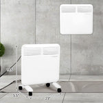 750W Wall-Mounted Electric Space Heater with Adjustable Thermostat, Portable Convection Freestanding Heater
