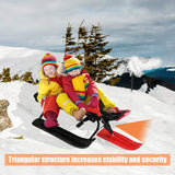 Snow Racer Sled, Ski Sled Snowboard with Steering Wheel & Twin Brakes for Downhill and Uphill