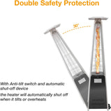 42000 BTU Pyramid Patio LP Propane Heater with Wheels, 87 Inch Hammered Bronze Tower Heater, CE & ETL Certified