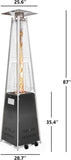 42000 BTU Pyramid Patio LP Propane Heater with Wheels, 87 Inch Hammered Bronze Tower Heater, CE & ETL Certified