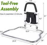 Bed Rails for Senior with Organizer Pouch, Bed Assist Rail with Anchor Strap, Medical Bed Safety Handle to Prevent Falls - Bosonshop