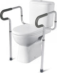 Bathroom Toilet Safety Frame & Rail, Adjustable Toilet Handrails, Stand Alone Assist Grab Bar for Disabled Elderly and Handicap, Foam Arm - Bosonshop