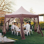 12' X 12' Gazebo with Mosquito Netting Outdoor Hexagonal Pop up Canopy Tent with Strong Iron Frame Storage Bag