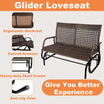 Swing Glider Chair, 48" Patio Swing Loveseat Chair w/ Extra Wide Seat and Curved Backrest