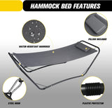 Hammock with Stand & Pillow, Outdoor Patio Portable Camping Hammock