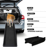 Portable Plastic Dog Car Ramp w/ 2pcs Non-slip Tread, 60"L  x 16" W Folding Travel Pet Safety Ramp