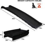 Portable Plastic Dog Car Ramp w/ 2pcs Non-slip Tread, 60"L  x 16" W Folding Travel Pet Safety Ramp