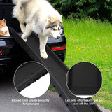 Portable Plastic Dog Car Ramp w/ 2pcs Non-slip Tread, 60"L  x 16" W Folding Travel Pet Safety Ramp