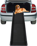 Portable Plastic Dog Car Ramp w/ 2pcs Non-slip Tread, 60"L  x 16" W Folding Travel Pet Safety Ramp