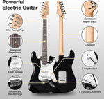 39" Full Size Electric Guitar Beginner Starter kit with 10w Amplifier, Black