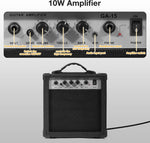 39" Full Size Electric Guitar Beginner Starter kit with 10w Amplifier, Black