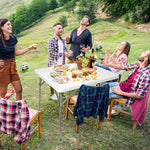 2.8 ft. Square Folding Card Table 34" Portable Patio Plastic Tables with Collapsible Legs