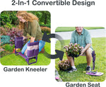 Garden Kneeler and Seat Upgraded Gardening Stool Bench with 2 Tool Pouches & EVA Foam Pad, Purple