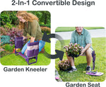 Garden Kneeler and Seat Upgraded Gardening Stool Bench with 2 Tool Pouches & EVA Foam Pad, Purple