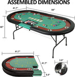 10 Player Oval Folding Poker Table Texas Holdem Poker Table with Stainless Steel Cup Holders