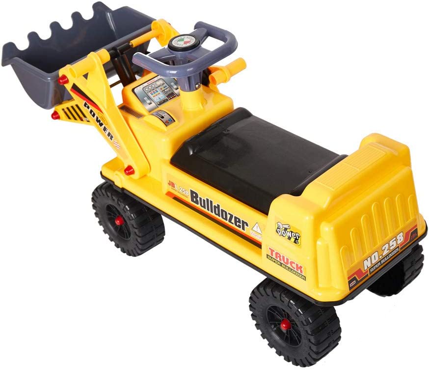 Ride-On Bulldozer Truck Toy Tractor Construction Vehicle for Kids Boys