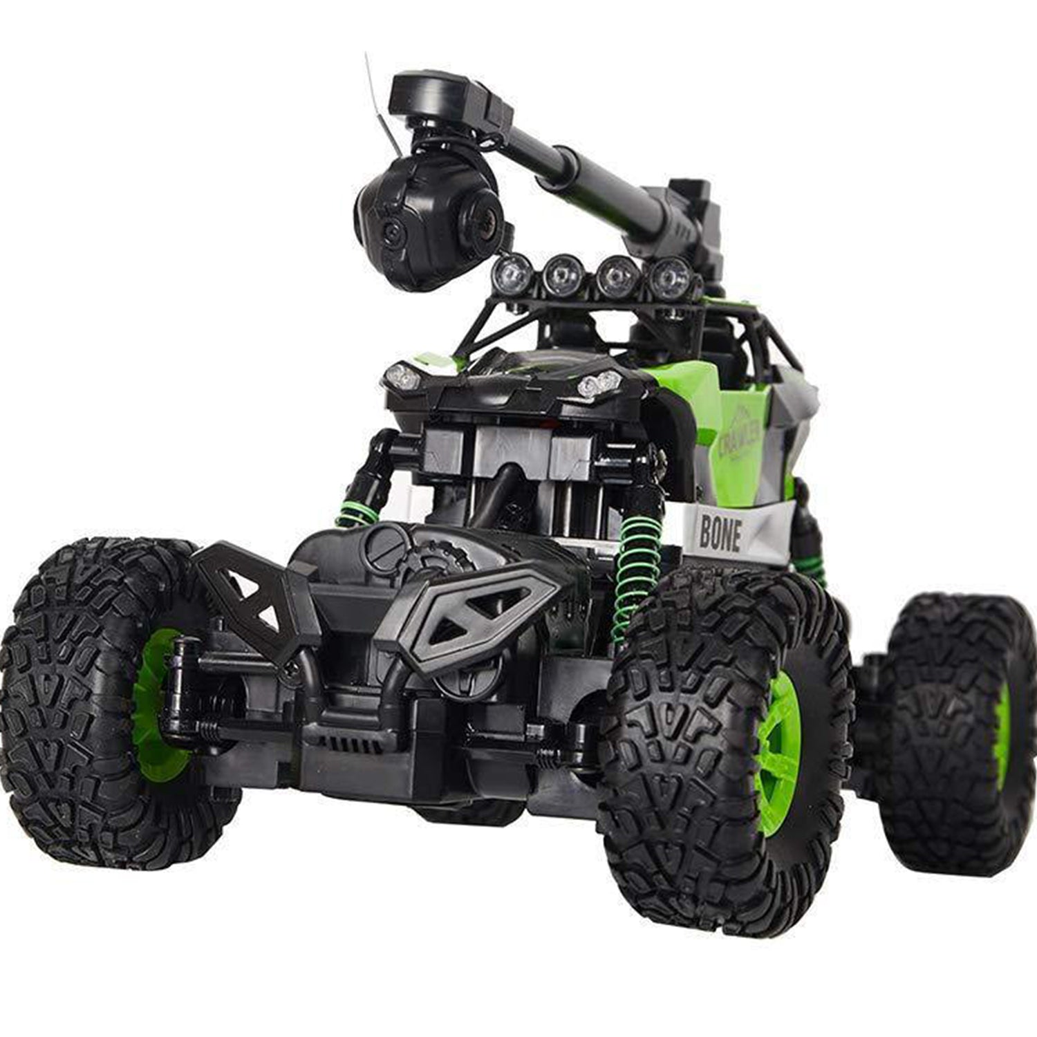 2.4GHz 4WD Off-Road Vehicles 1:16 Remote Control Rock Crawler Truck with WiFi 0.3MP Camera , Green