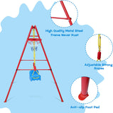 2 in 1 Metal Swing & Basketball Toddler Swing Set Kids Outdoor/Indoor Swing Seat Playset