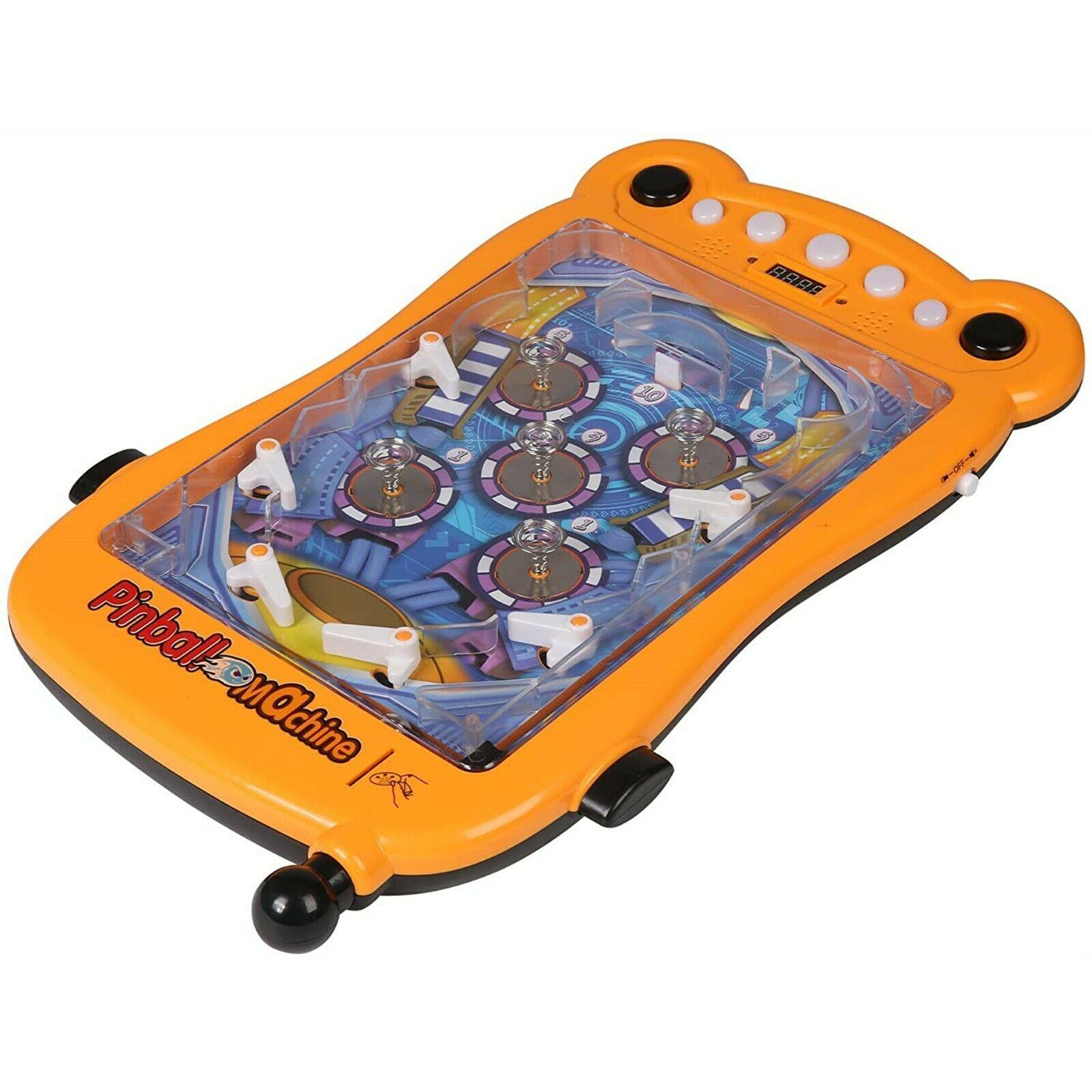 (Out of Stock) Mini Pinball Machine Portable Tabletop Game Kids Interactive Toys Party, Orange